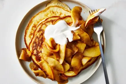 Sour Cream Pancakes With Cardamom Apples