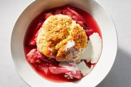 Roasted Rhubarb Cobbler